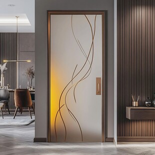 现代简约艺术线条装饰门