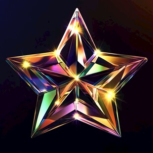 炫彩立体水晶五角星