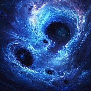 梦幻蓝色宇宙黑洞漩涡