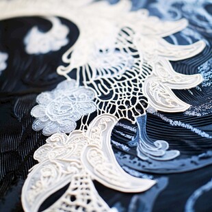 精致白色蕾丝刺绣图案