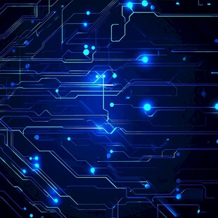 科技感蓝色电路背景图