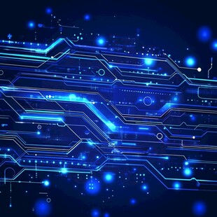 科技感蓝色电路背景图
