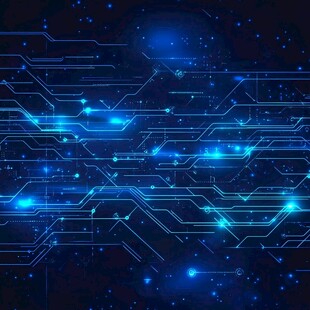 科技感蓝色电路背景图案