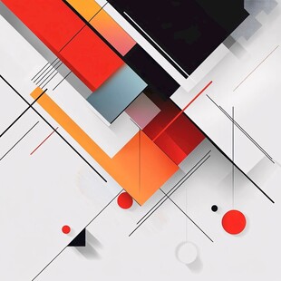 几何抽象风多彩色块背景