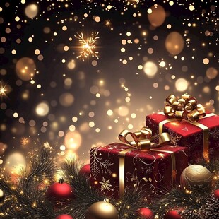 圣诞礼物闪耀梦幻背景