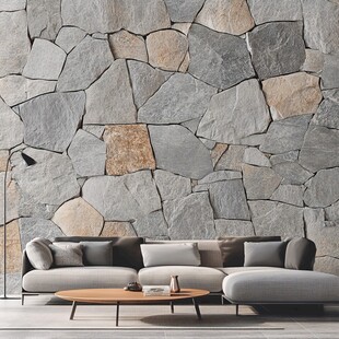 石纹墙面客厅沙发场景图