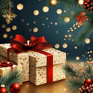 圣诞精美礼物与节日装饰