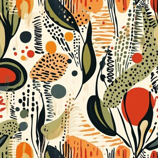 抽象植物图案装饰艺术风格