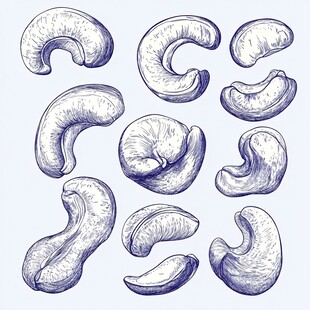 手绘腰果插画集合