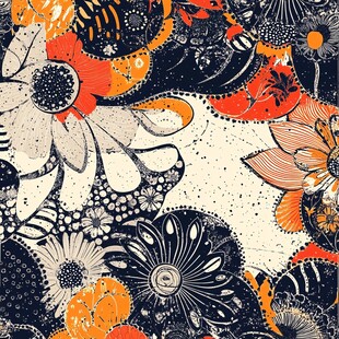 复古风花卉图案设计素材