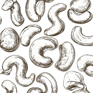 手绘腰果图案背景图