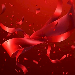 红色飘带彩带欢庆背景图