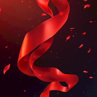 飘逸红丝带 浪漫氛围感