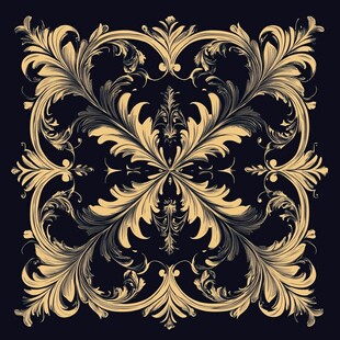 复古金色华丽花纹图案