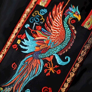 精美凤凰刺绣图案展示