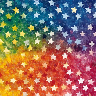 彩虹色星星梦幻背景图