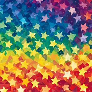彩虹色星星梦幻背景图案