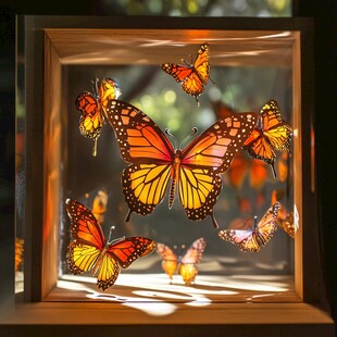 框中彩蝶舞