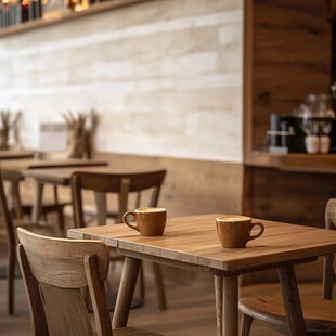 温馨咖啡馆内的静谧桌椅