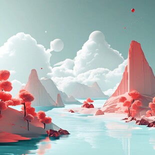 梦幻山水间的奇幻红树景观