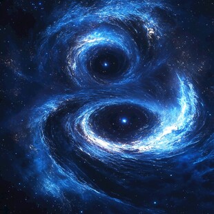 双螺旋星系宇宙壮丽景象