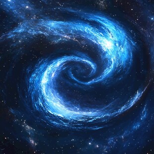 梦幻蓝色星系旋涡景观