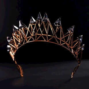 奢华几何水晶皇冠头饰