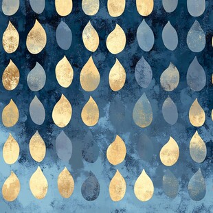 蓝金雨滴图案背景纹理