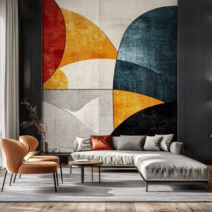 现代几何风客厅艺术场景