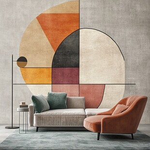 现代几何风客厅装饰场景