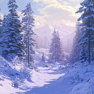 冬日雪林 静谧的自然之景