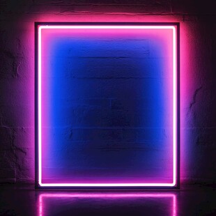 霓虹光影方形发光装饰框