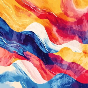 多彩波浪抽象艺术图案