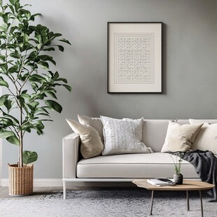 简约客厅绿植沙发装饰画