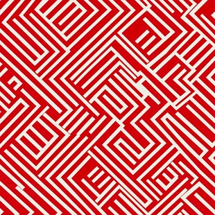红白几何迷宫图案纹理