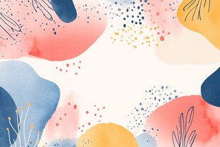 抽象水彩几何植物背景图