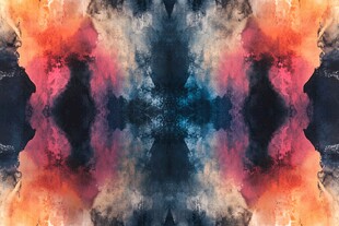 梦幻对称水彩抽象艺术图案