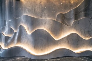现代艺术风波浪形光影墙面