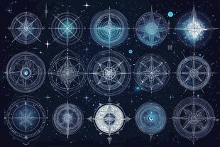 梦幻星夜下的神秘几何图案