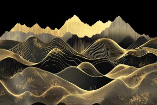 金色山峦抽象艺术图景