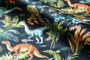 恐龙丛林风印花布料