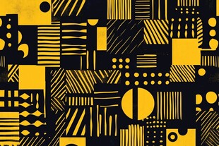 黄黑几何抽象图案背景
