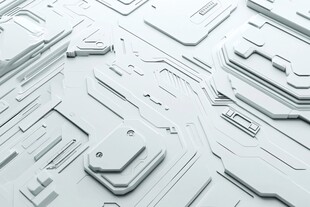 未来感白色科技风几何图案