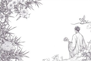 古人赏花图
