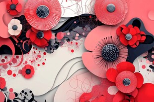 立体剪纸风花卉图案设计