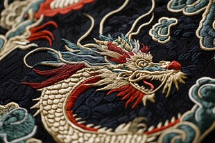 龙纹刺绣精美图案