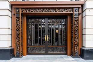 古典雕花双开金属入户门