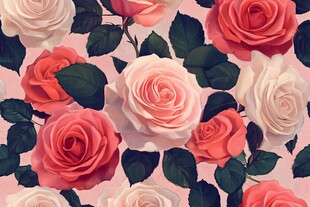玫瑰花卉图案背景图