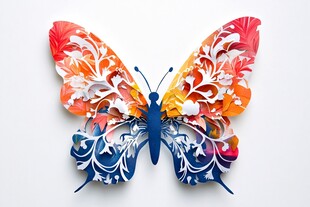 纸艺蝴蝶 绚丽多彩的灵动之美
