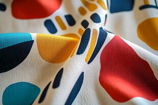 多彩抽象图案印花布料